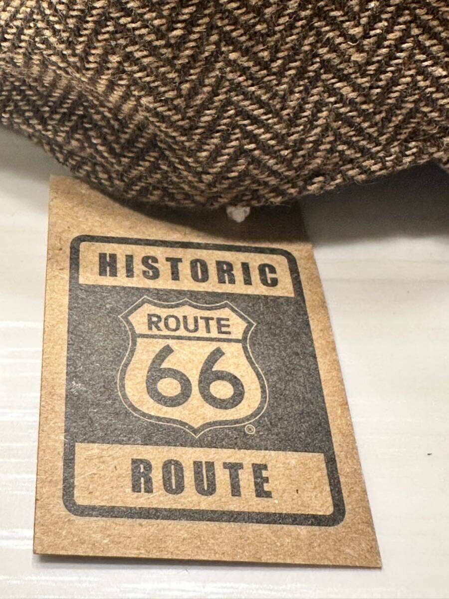 (送料無料)新品未使用品 HISTORIC ROUTE 66 メンズ ゴルフ キャップ ☆ブラウン☆サイズFREE 56〜60㎝☆素材ポリエステル95%ウール5%