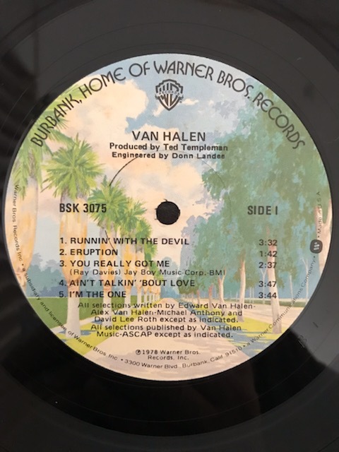 ■USオリジ■VAN HALEN-ヴァン・ヘイレン/S.T.1st 1978年 米WARNER 初回バーバンクラベル 圧倒的音圧 EX！の画像2