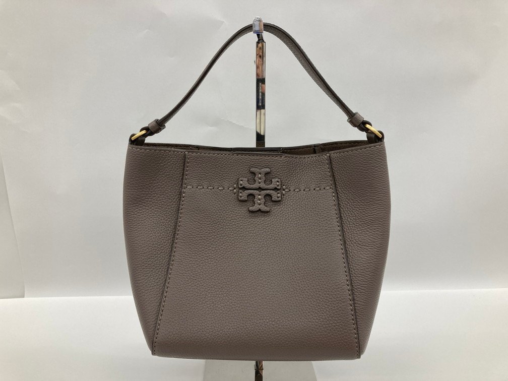 TORY BURCH トリーバーチ ハンドバッグ 紫系 レザー 【CDAA7014】_画像1