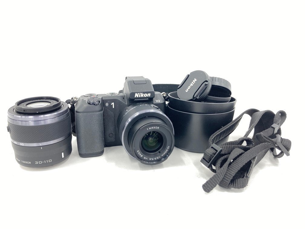 Nikon ニコン Nikon 1 V2 + 1 NIKKOR 10-30/3.5-5.6 VR + 1 NIKKOR 30-110/3.8-5.6 VR 通電未確認【CDAK3019】の画像1