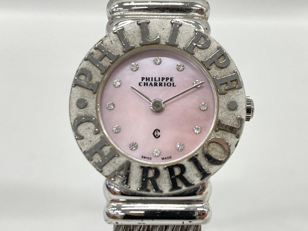 PHILIPPE CHARRIOL Philip Charriol wristwatch SV925 quartz 97.9140 gross weight 51g box attaching operation goods [CDAV7047]