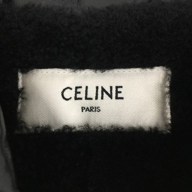 CELINE セリーヌ ラムスキン レザージャケット ブラック サイズ48 保管袋付き【CDAD5068】の画像4