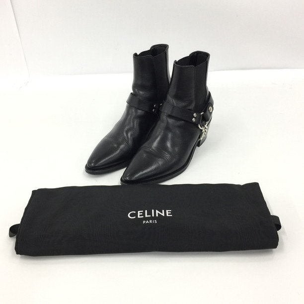CELINE セリーヌ カマルグバイカーチェルシーブーツ ブラック 40サイズ 保管袋付き【CDAD5021】の画像1