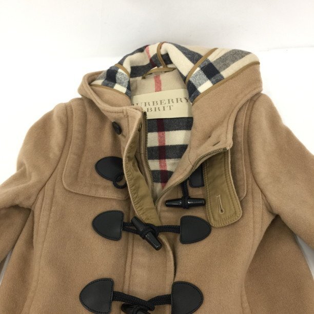 BURBERRY BRIT バーバリーブリット ダッフルコート ウールコート ノバチェック 冬コーデ ベージュ サイズ2【CDAJ5024】の画像3