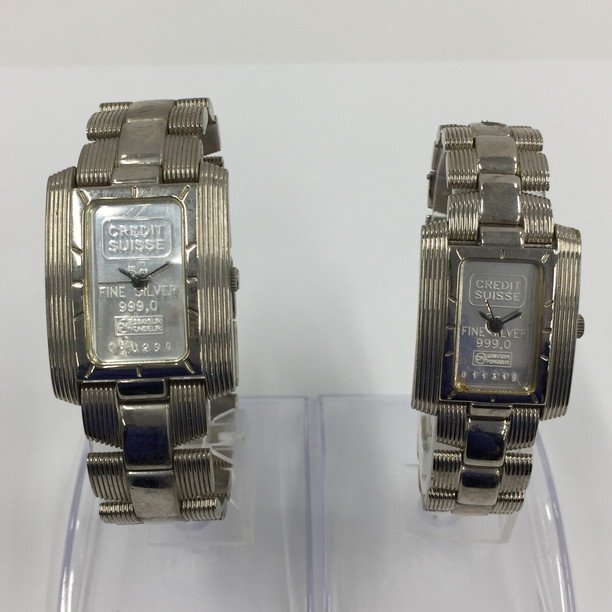 CREDIT SUISSE クレディスイス INGOT WATCH インゴット ウォッチ FINE SILVER 5g / 2g 2点セット 不動品【CDAM2018】_画像1