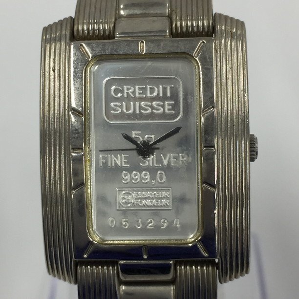 CREDIT SUISSE クレディスイス INGOT WATCH インゴット ウォッチ FINE SILVER 5g / 2g 2点セット 不動品【CDAM2018】_画像2