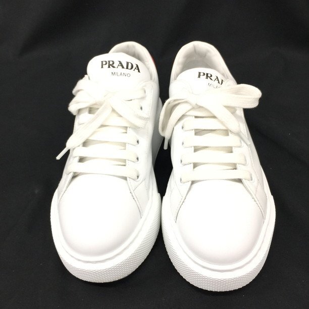 PRADA プラダ ヴィテロソフト レザー 1E892L スニーカー【CDAR5041】_画像6