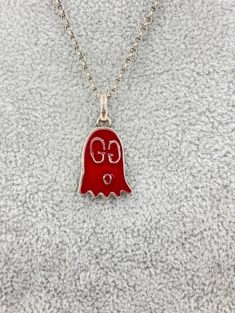 GUCCI Gucci Gucci ghost necklace silver 925 gross weight 10.0g box attaching [CDAU5030]