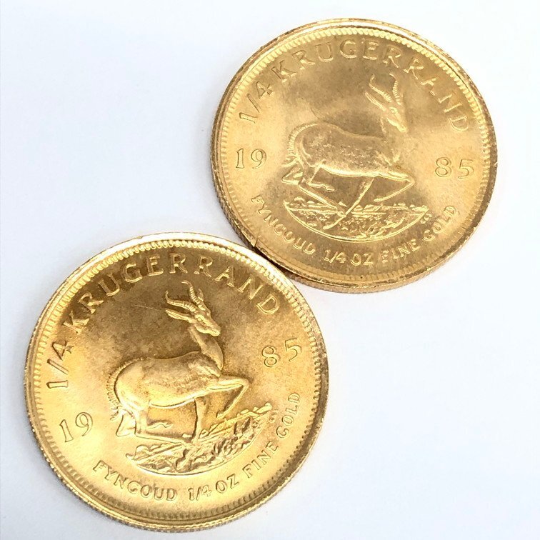 K22 南アフリカ クルーガーランド金貨 1/4oz 5点 おまとめ 総重量42.5ｇ【CCBC7024】の画像6