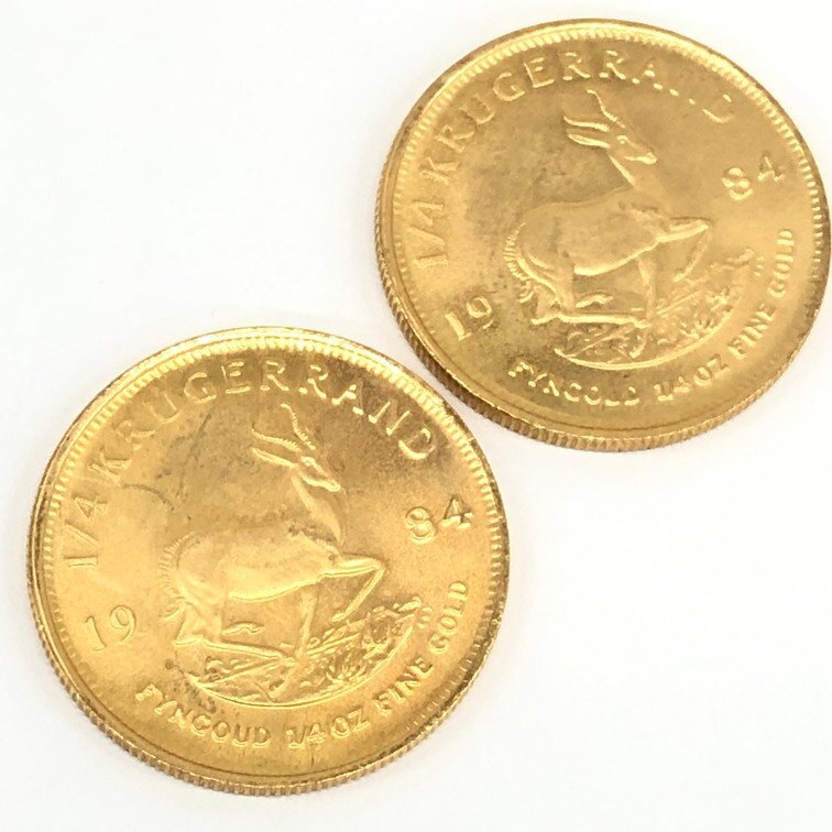 K22 南アフリカ クルーガーランド金貨 1/4oz 5点 おまとめ 総重量42.5ｇ【CCBC7024】の画像4