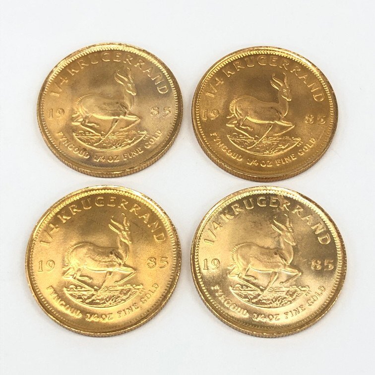 K22 南アフリカ クルーガーランド金貨 1/4oz 4点 おまとめ 総重量33.9ｇ【CCBC6032】の画像1