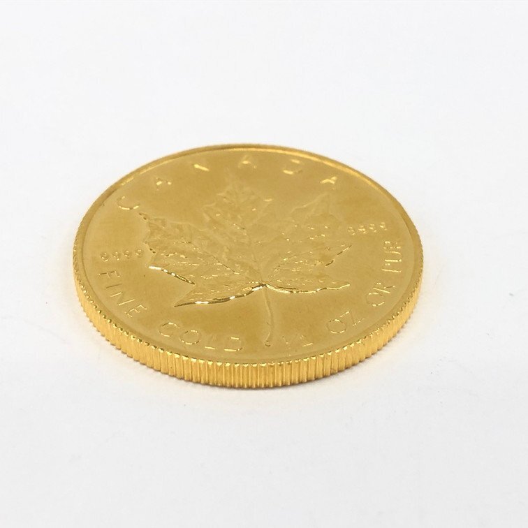 K24 純金 メイプルリーフ金貨 1/2オンス 15.5g【CCBB6038】の画像3