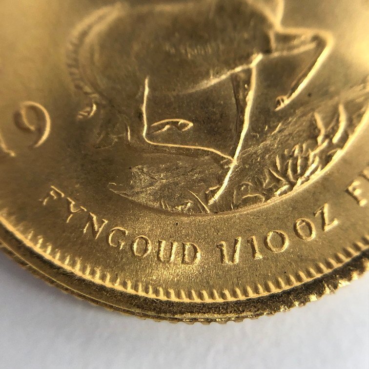 K22 南アフリカ クルーガーランド金貨 1/10oz 総重量3.3ｇ【CCBC7050】の画像4