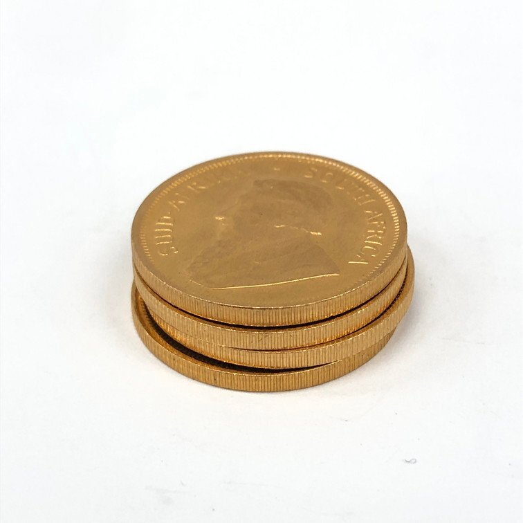 K22 南アフリカ クルーガーランド金貨 1/4oz 4点 おまとめ 総重量33.9ｇ【CCBC6032】の画像5
