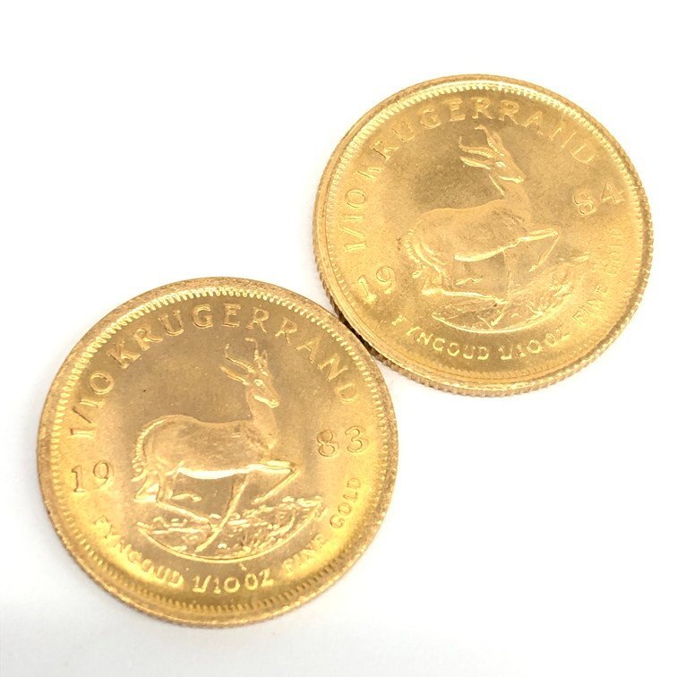 K22 南アフリカ クルーガーランド金貨 1/10oz 4点 おまとめ 総重量13.6ｇ【CCBC7034】の画像4