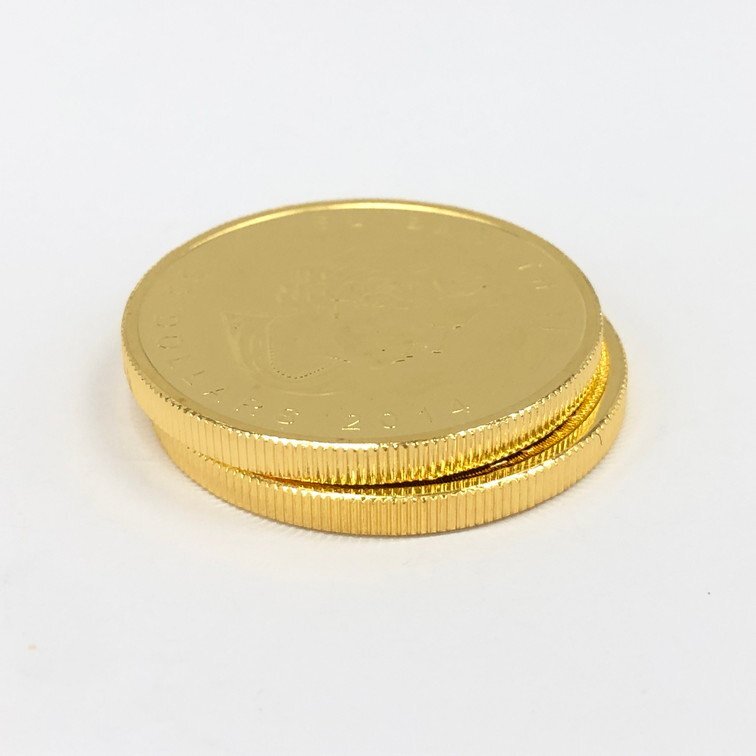 K24 純金 メイプルリーフ金貨 1オンス 2点セット 総重量62.2g【CCBB6066】の画像5