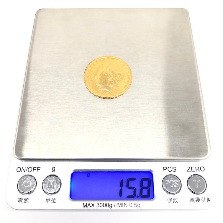 K21.6 アメリカ インディアンヘッド 金貨 総重量15.8ｇ【CCAI6065】の画像8