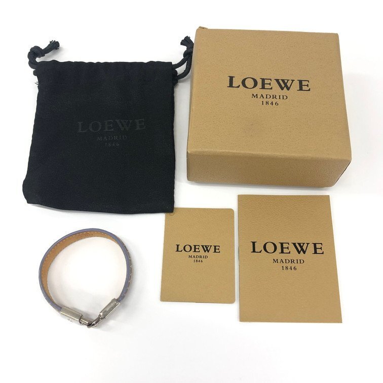 LOEWE ロエベ ブレスレット レザー グレー系 箱付き【CDAC7034】の画像10