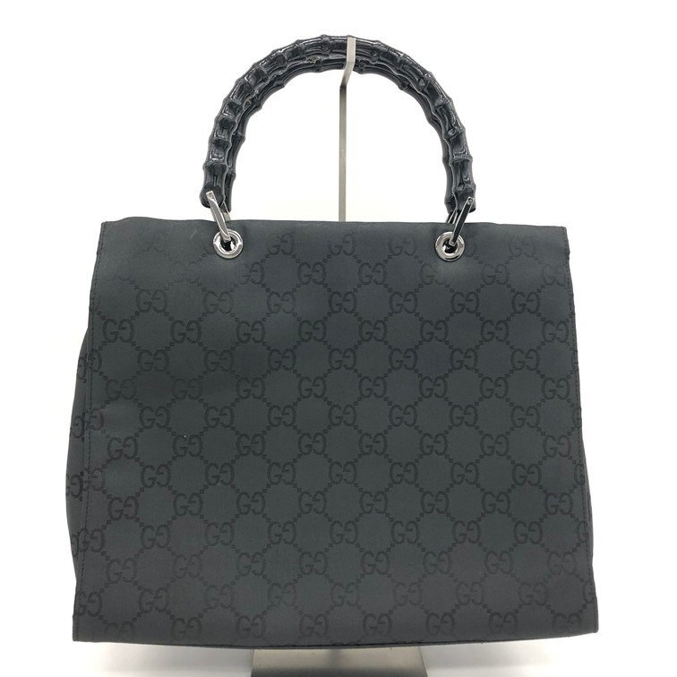 GUCCI　GGナイロン　バンブー　トートバッグ　002.1010.2852　ブラック【CDAD7026】_画像1