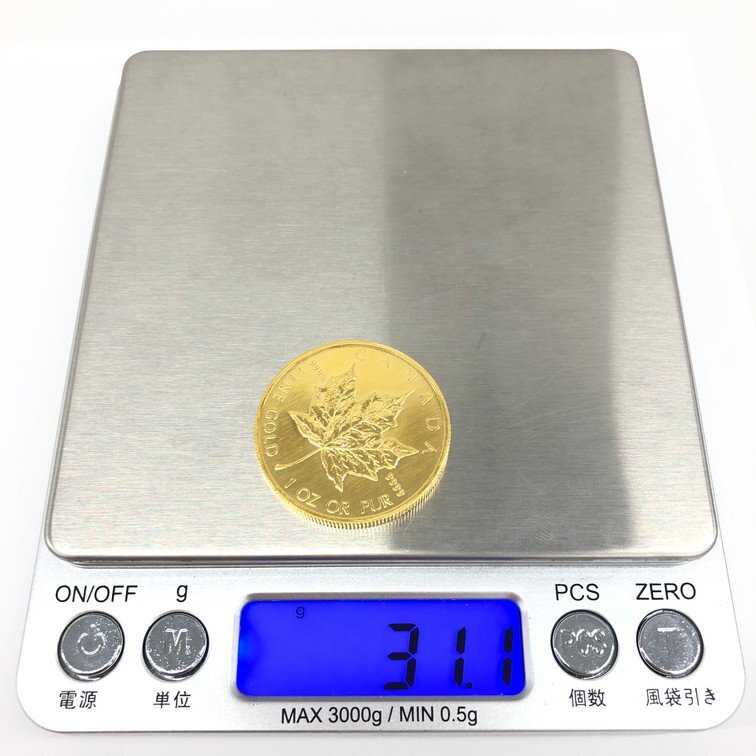 K24 純金 メイプルリーフ金貨 1オンス 31.1g【CCAY6022】の画像7