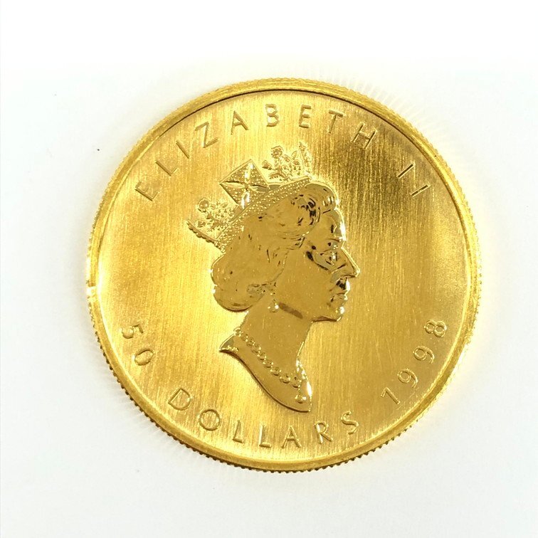 K24 純金 メイプルリーフ金貨 1オンス 31.1g【CCAY6022】の画像2