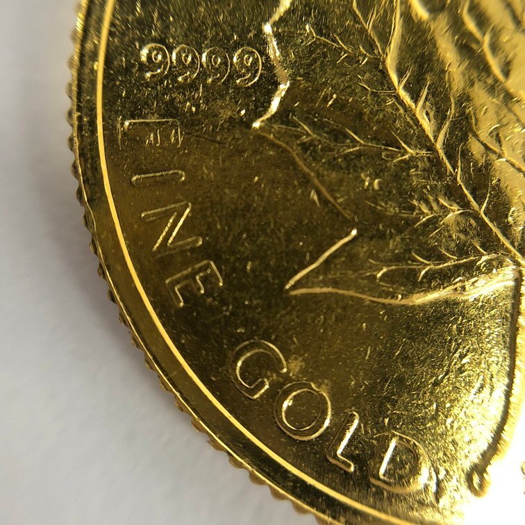 K24 金貨幣 カナダ メイプルリーフ金貨 10ドル 重量7.7g【CDAC7021】の画像3
