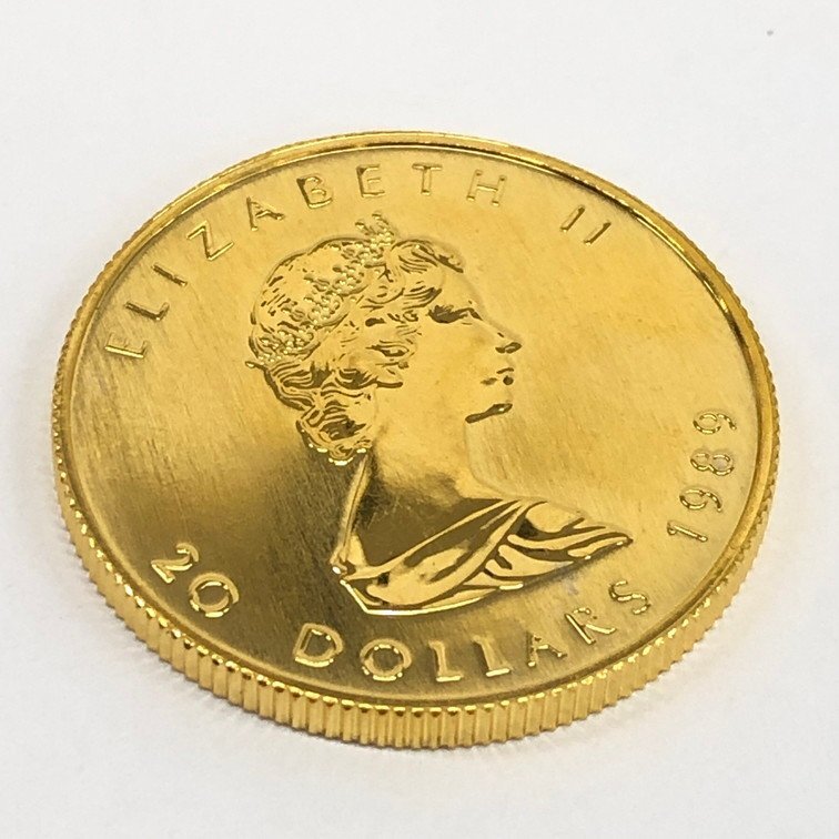 K24 金貨幣 カナダ メイプルリーフ金貨 20ドル 重量15.5g【CDAC7024】の画像6