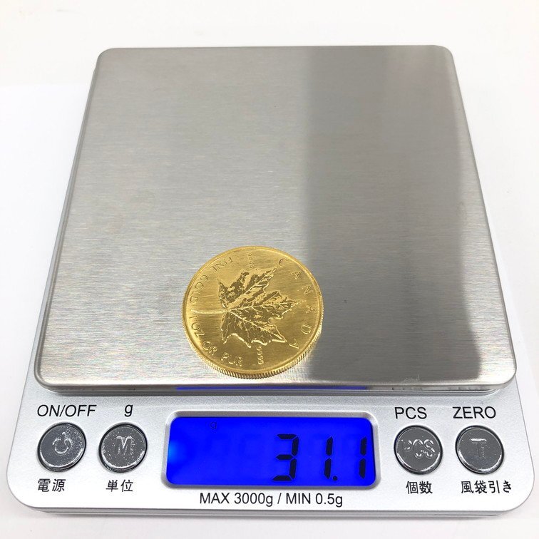 K24IG カナダ メイプルリーフ金貨 1oz 1988 総重量31.1g【CDAH6037】の画像8