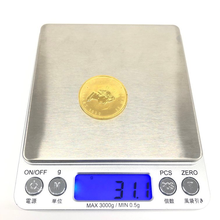 K24IG カナダ メイプルリーフ金貨 1oz 1999 総重量31.1g【CDAH7065】の画像8