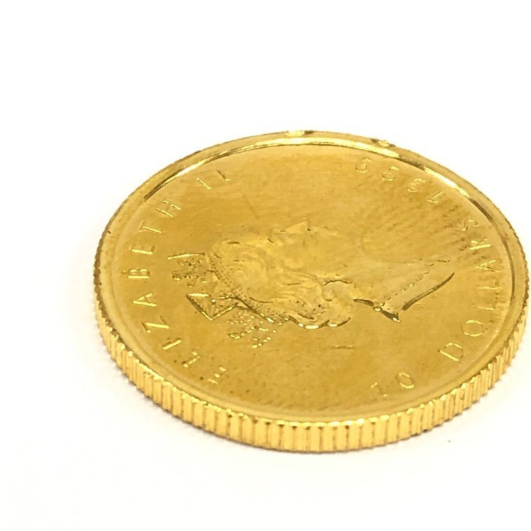 K24IG カナダ メイプルリーフ金貨 1/4oz 1999 総重量7.7g【CDAH7088】の画像6