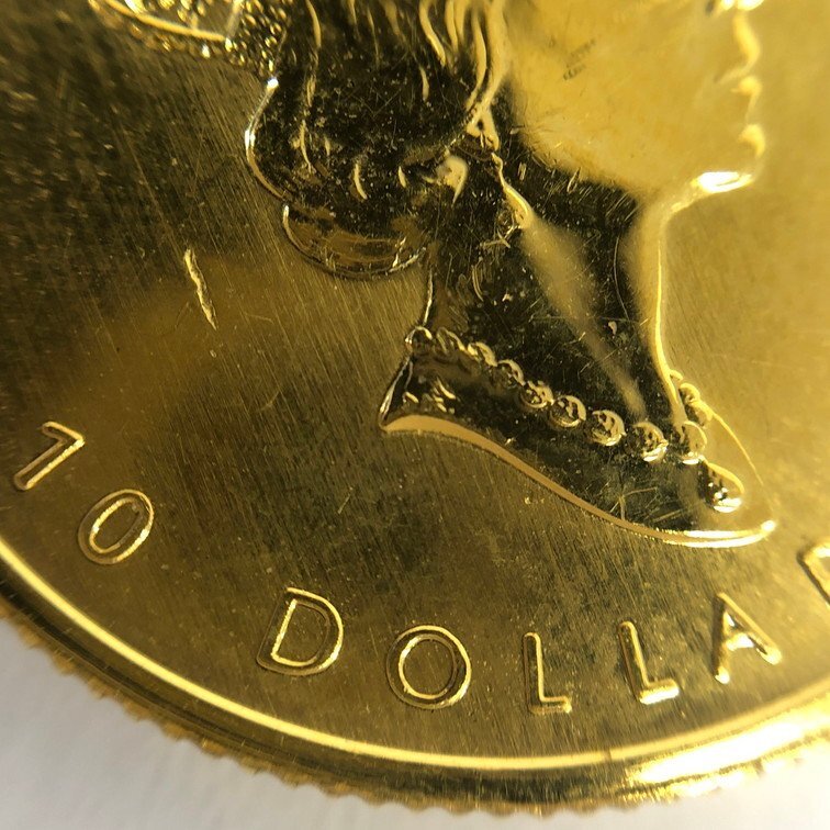 K24IG カナダ メイプルリーフ金貨 1/4oz 1999 総重量7.7g【CDAH7088】の画像5