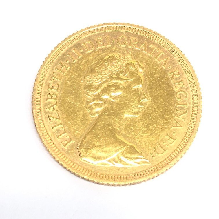 K22 イギリス ソブリン金貨 エリザベス2世 1976 総重量7.9g【CDAH7063】の画像2