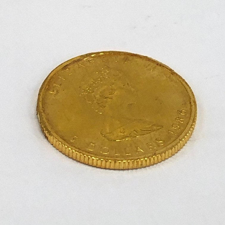 K24 金貨幣 カナダ メイプルリーフ金貨 5ドル 重量3.1g【CDAC7026】の画像7
