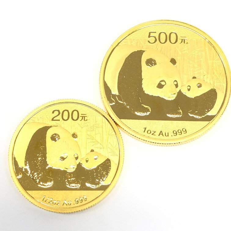 K24IG 中国 パンダ金貨 1oz 1/2oz 1/4oz 1/10oz 1/20oz 2011年 5枚まとめ 総重量59.2g【CDAB7020】の画像2