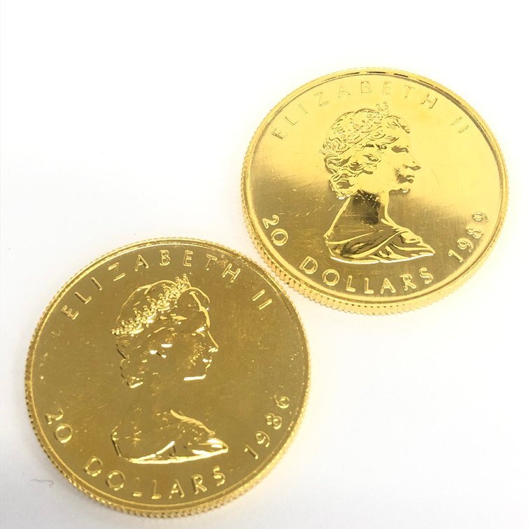 K24IG カナダ メイプルリーフ金貨 1/2oz 4枚まとめ 総重量62.2g【CDAH7064】の画像5