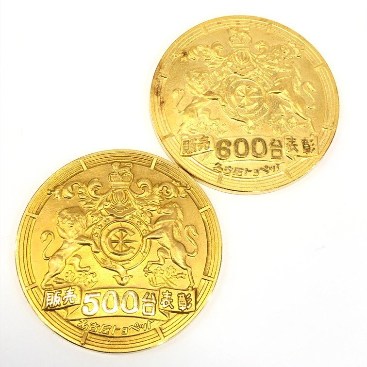 K24 純金メダル 名古屋トヨペット 2枚まとめ 総重量98.6g【CDAB7066】の画像1