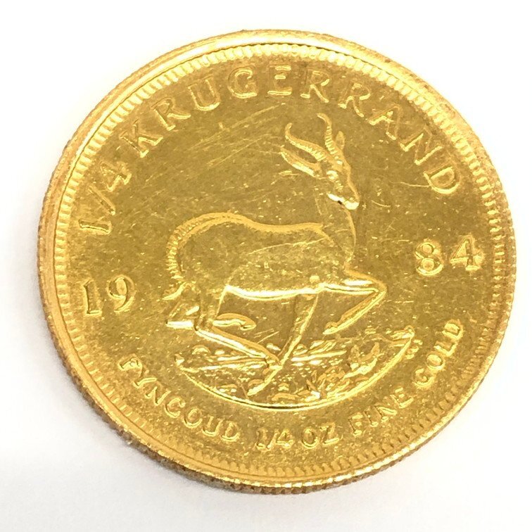 K22 南アフリカ共和国 クルーガーランド金貨 1/4oz 1984 総重量8.4g【CDAH7091】の画像1