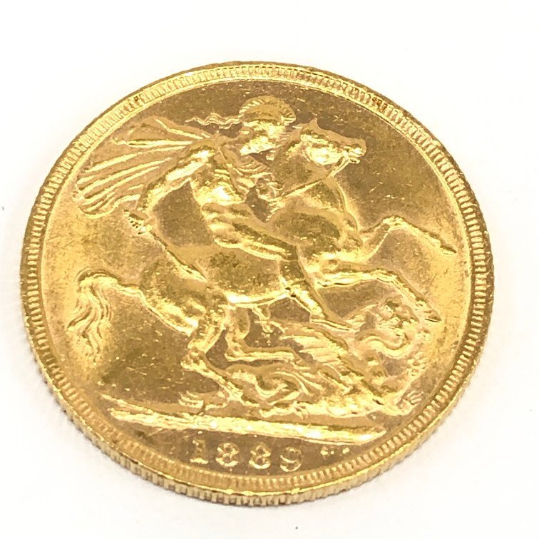 K22 ソブリン金貨 ヴィクトリア女王 1889 総重量8.0g【CDAB7025】の画像1