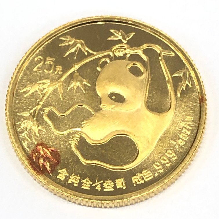 K24IG 中国 パンダ金貨 1/4oz 25元 1985 総重量7.9g【CDAB9061】の画像1