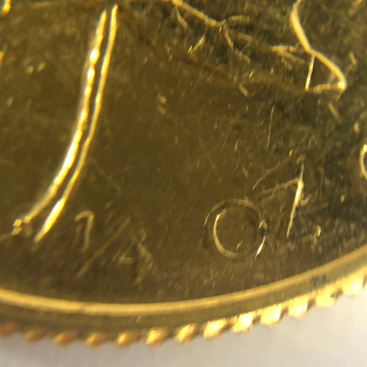 K24IG カナダ メイプルリーフ金貨 1/4oz 1986 総重量7.8g【CDAB9073】の画像4