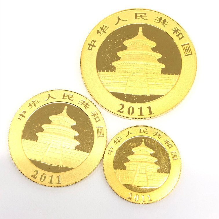 K24IG 中国 パンダ金貨 1oz 1/2oz 1/4oz 1/10oz 1/20oz 2011年 5枚まとめ 総重量59.2g【CDAB7020】の画像5