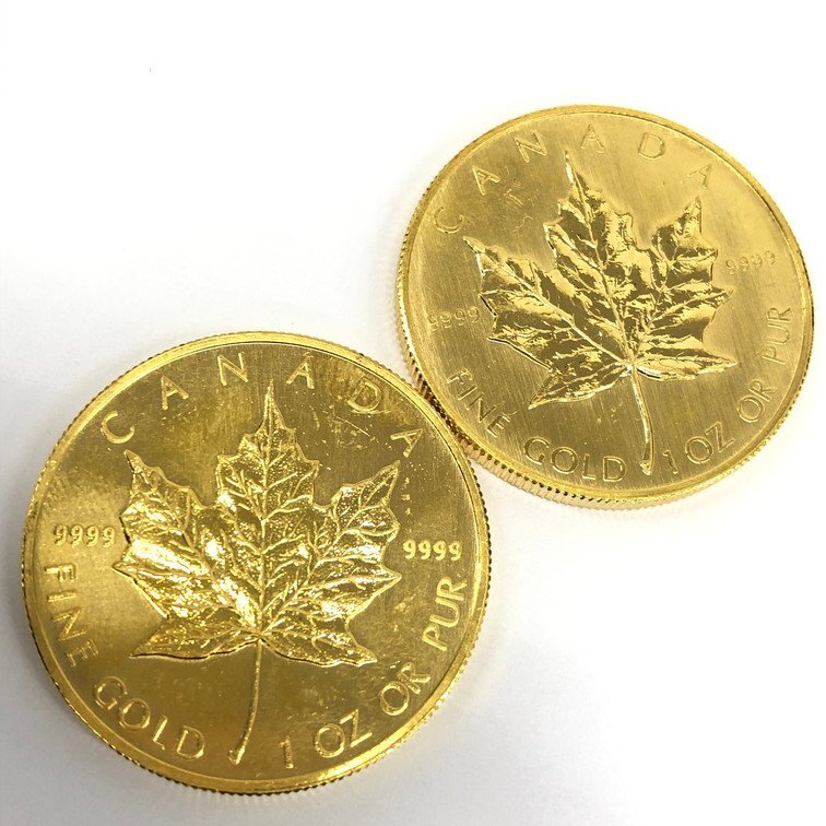 K24IG カナダ メイプルリーフ金貨 1oz 1/2oz 1/4oz 13枚まとめ 総重量163.6g【CDAB7013】の画像2