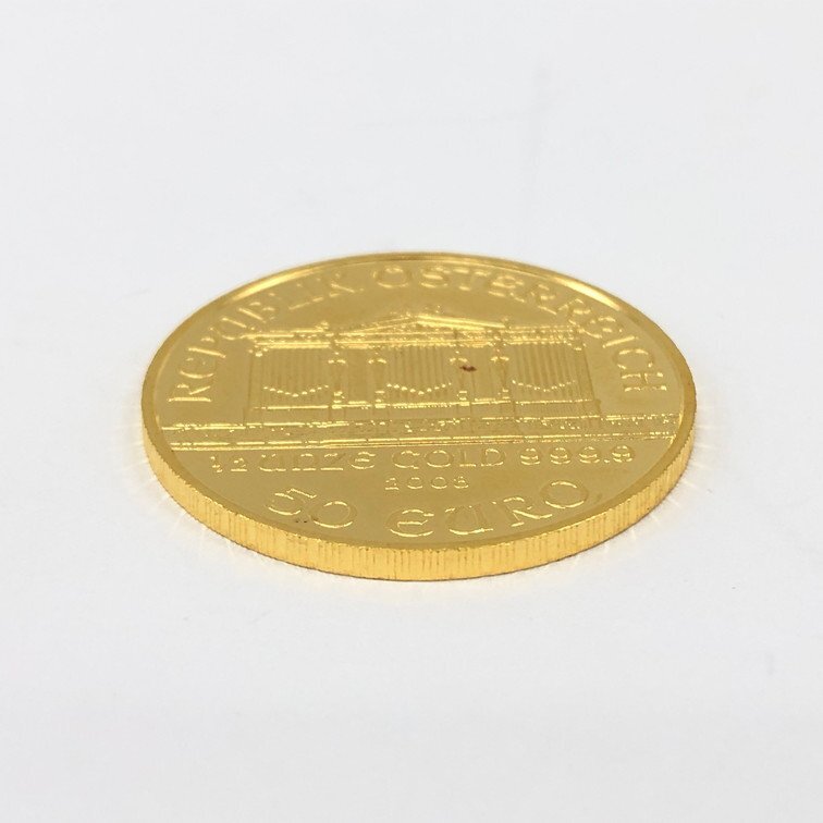 K24IG ウィーン金貨 ハーモニー 1/2oz 2008 総重量15.5g【CDAH6058】の画像3