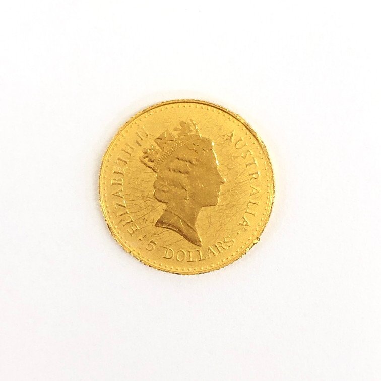 K24IG オーストラリア カンガルー金貨 1/20oz 1990 総重量1.6g【CDAC6014】の画像2