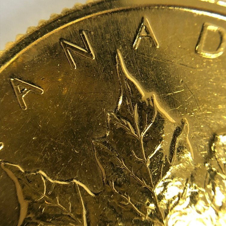 K24IG カナダ メイプルリーフ金貨 1/4oz 1989 総重量7.7g【CDAB7032】の画像5