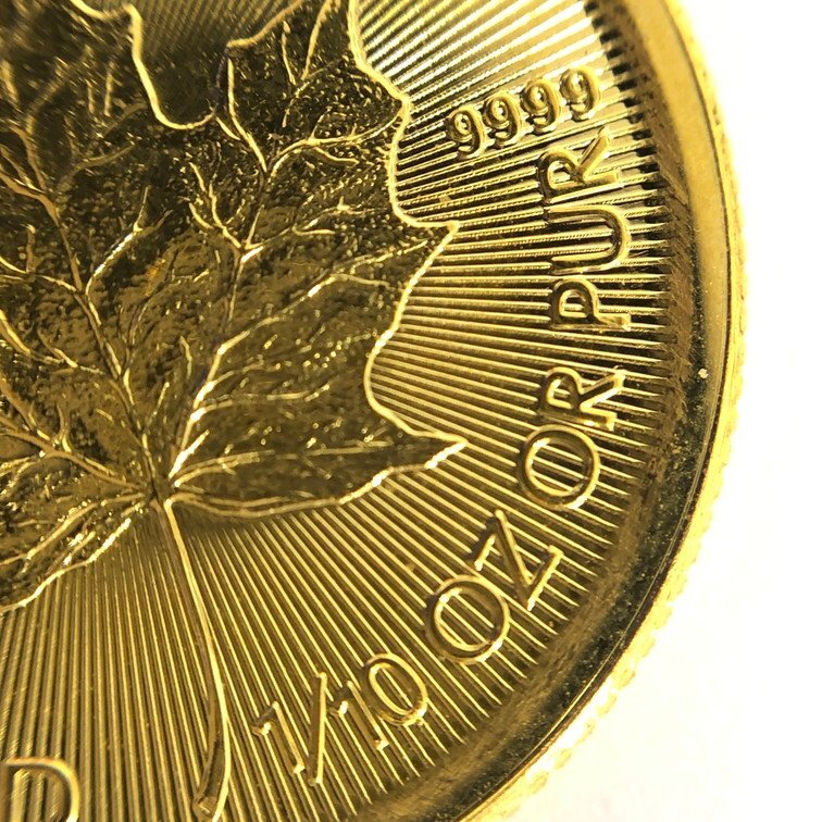 K24IG カナダ メイプルリーフ金貨 1/10oz 2023 総重量3.1g【CDAB7009】の画像5