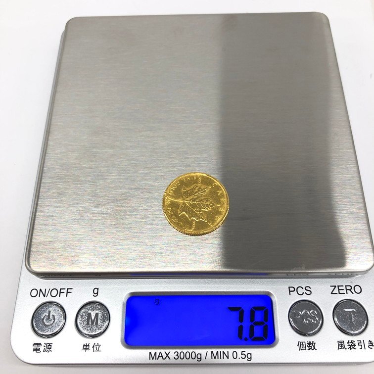 K24IG カナダ メイプルリーフ金貨 1/4oz 1984 総重量7.8g【CDAH6066】の画像7