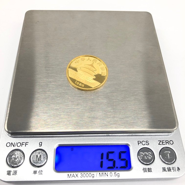 K24IG 中国 パンダ金貨 1/2oz 50元 1988 総重量15.5g【CDAB7094】の画像8