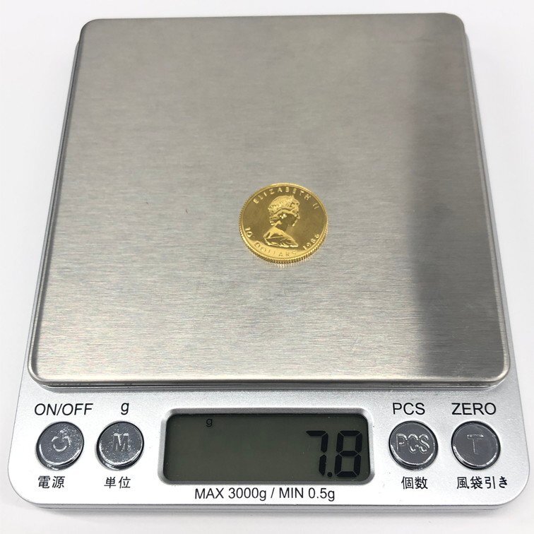 K24IG カナダ メイプルリーフ金貨 1/4oz 1986 総重量7.8g【CDAB9074】の画像6