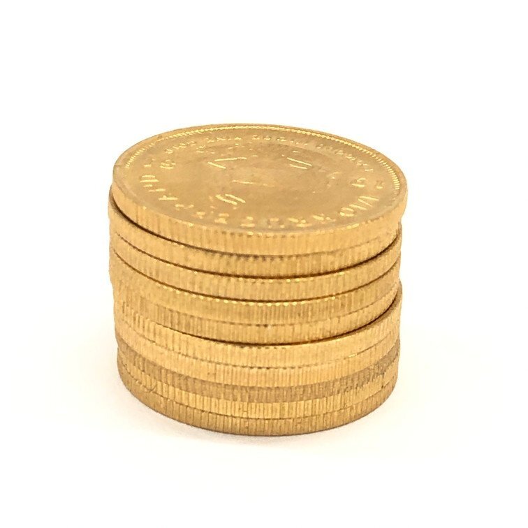 K22 南アフリカ共和国 クルーガーランド金貨 1/10oz 10枚まとめ 総重量34.0g【CDAH0003】の画像9